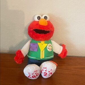 Sesame Street Elmo Plush Toy - Red and Green with White Accents